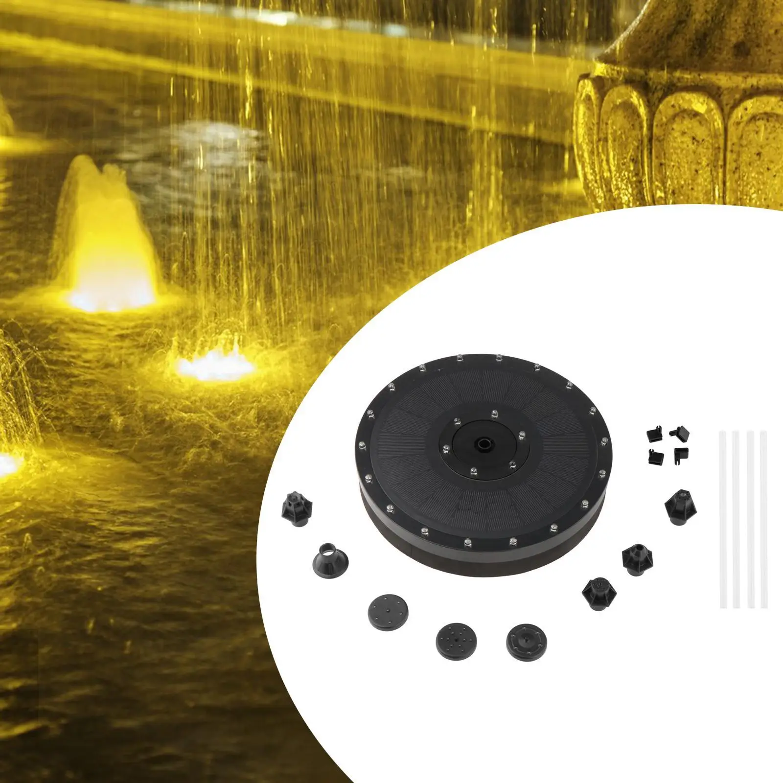 

Solar Bird Bath Pump Floats Water Water Cycle Colorful LED Lights Easy to Install for Backyard Ponds Garden Bird Bath Pool