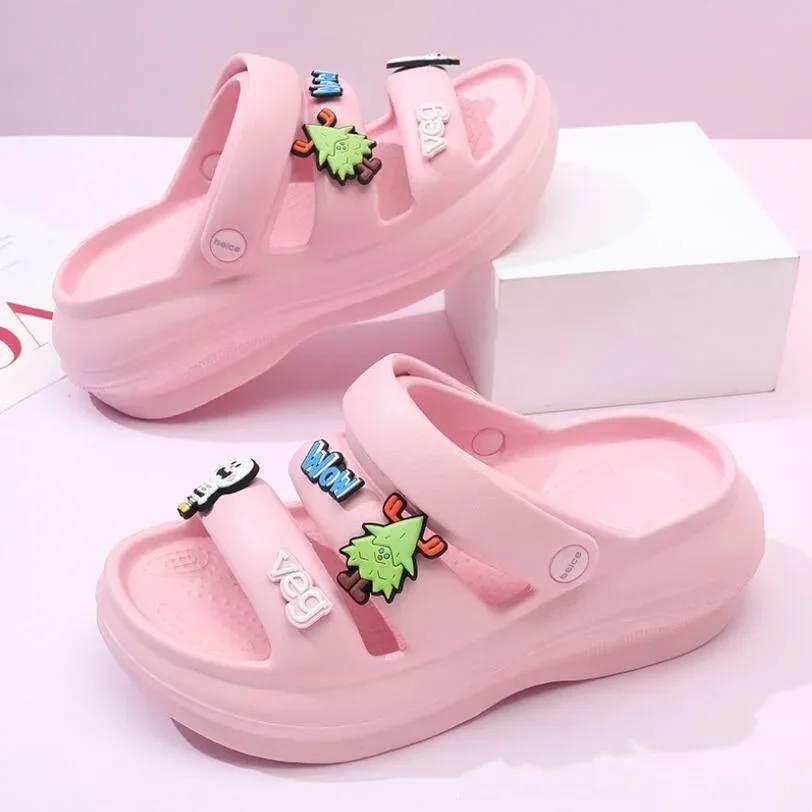 2024 Summer New Women's Anti slip Sandals Slippers Female Fashion Casual Beach Sandals