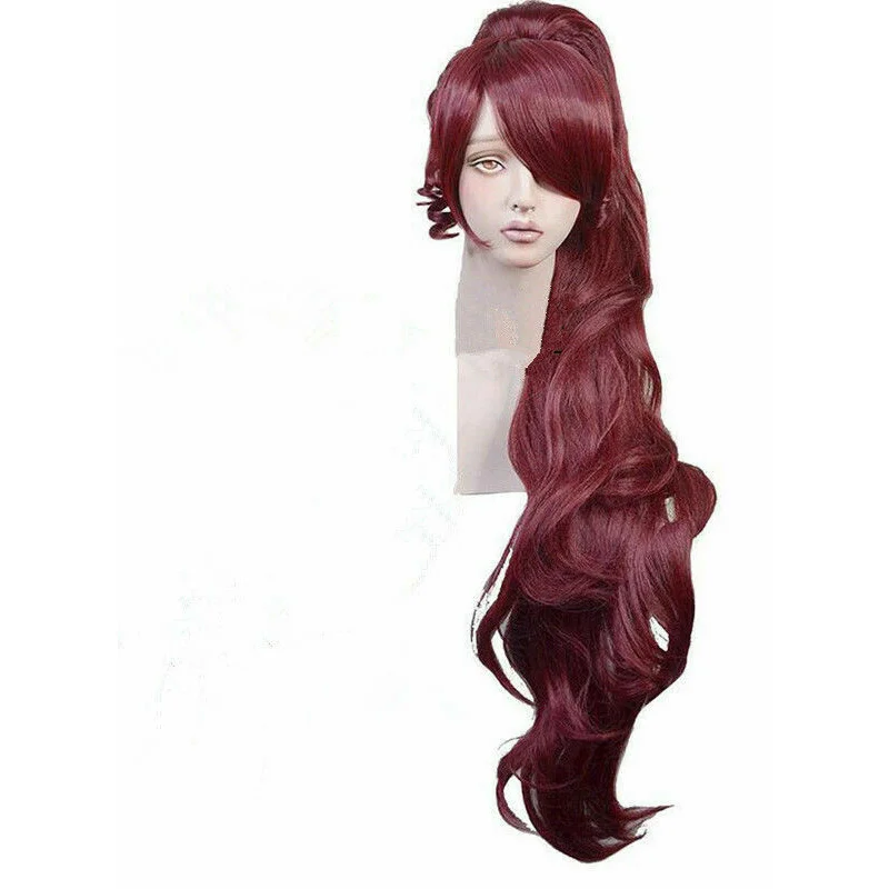 90cm Ponytail+35cm Short Wig Halloween Hair For Cosplay Hercules Megara Long Wig
