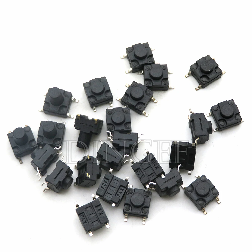 20PCS/lot 6x6mm Panel Waterproof Tact Switch 6x6x4.3 5 6 7 8MM Dustproof Switch 4Pin SMD Micro Buttons 6*6*4.3MM 5MM 6MM 7MM 8MM