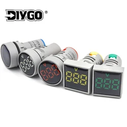 22MM Square&Round Panel LED Digital Voltage Meters Indicator Tester Voltmeter AC20-500V  Protective Film Voltmeter Meter