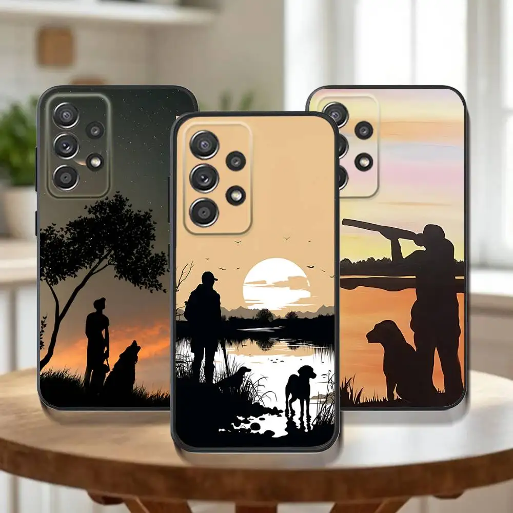 

Hunter Dog Hunting Phone Case For Samsung Galaxy A73,31,32,72,41,53,52,71,22,5G,Note,J7,8,9 Soft Black Cover