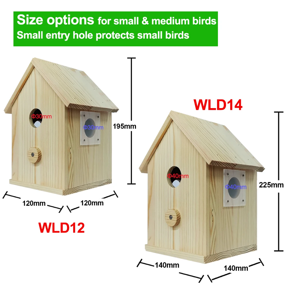 Smart Tuya Bird House 4MP HD WiFi Camera Wireless Birdbox with Night Vision Video Recording SD Card Playback Real Time DIY Gift