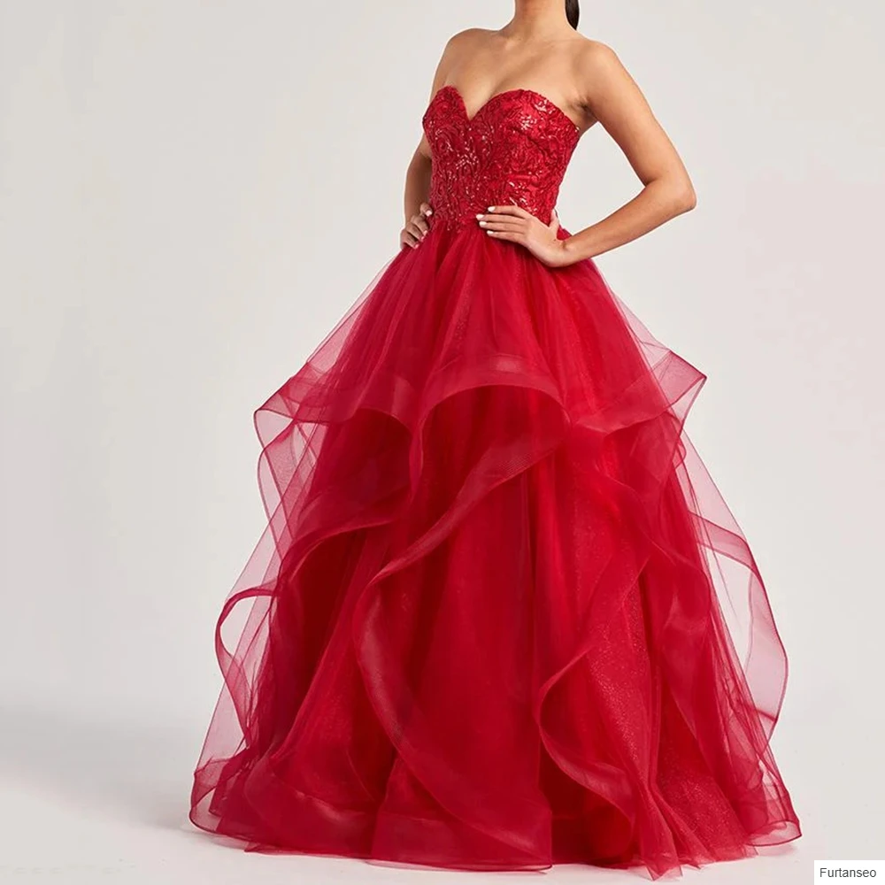 

A-line Women's Evening Dresses Floor-length Strapless Sleeveless Prom Gown Fashion Sequined Simple Draped Customized Gowns