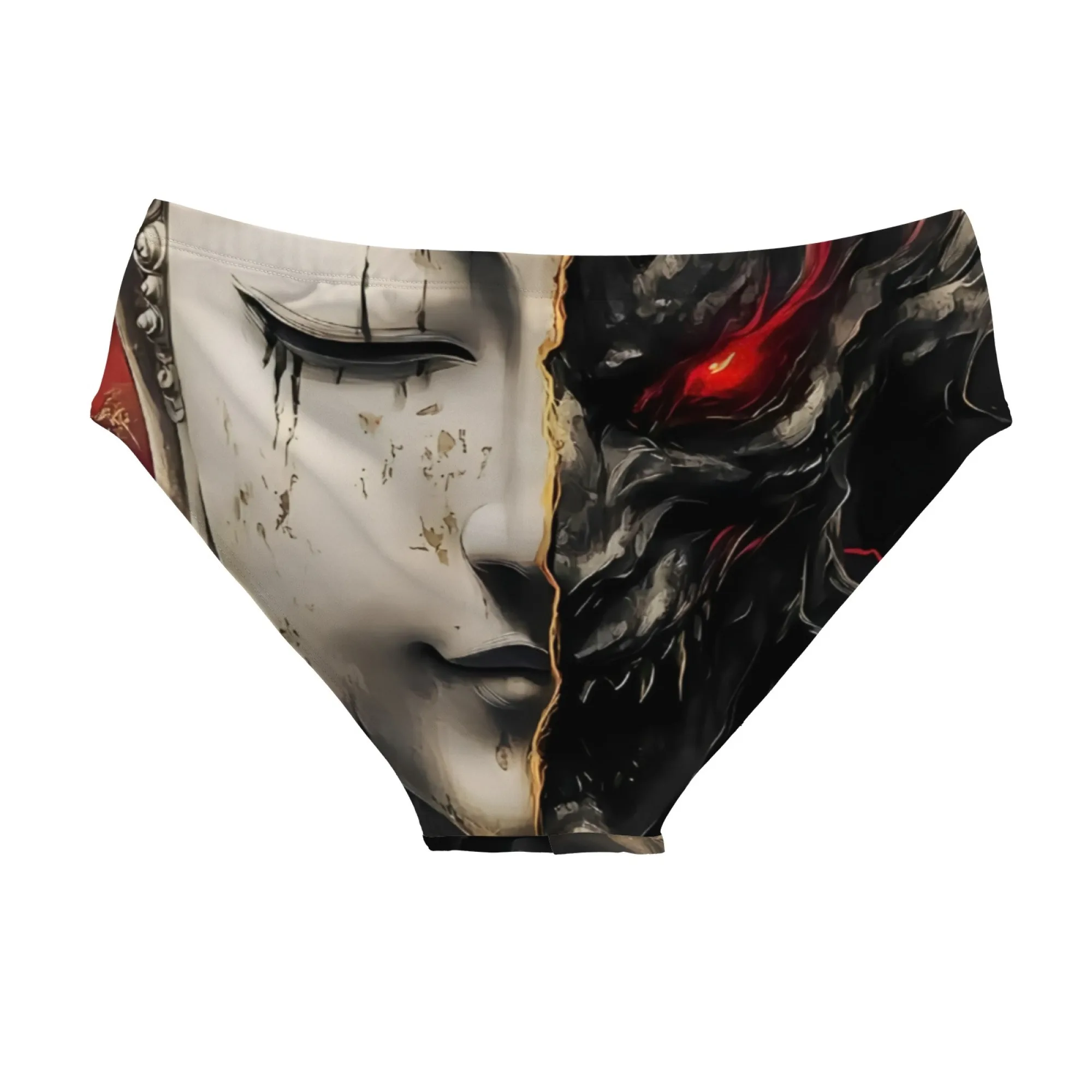 Buddha Demon Swim Trunks Elastic Soft Skin-Friendly Men's Triangle Swim Trunks Beach Carnivals Swimming Bathing Novel Swimsuit