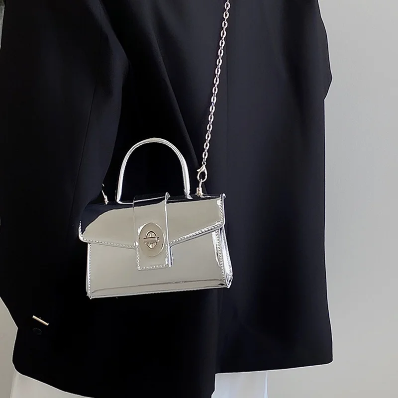 

Silver Charlize Kellie Women's Handbag 2025 New Faion oulder Crossbody Bag Comarent Polyester Magnetic Bule