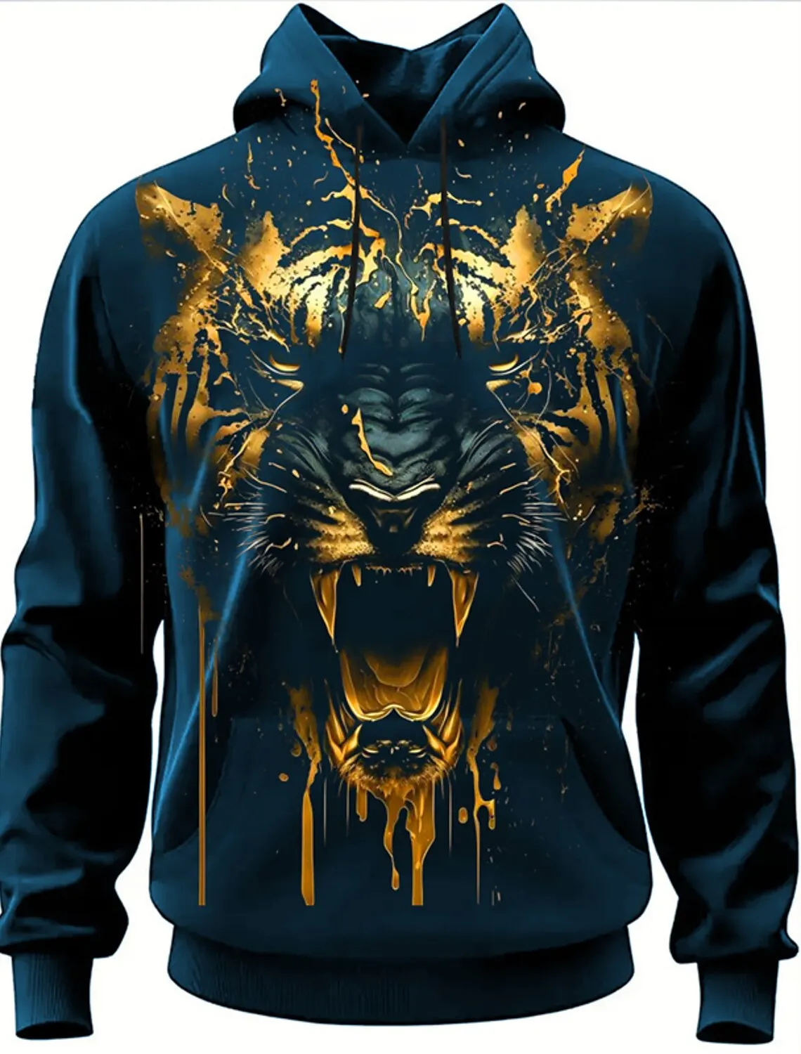 Funny 3D Lion Print Sweatshirts For Men ​Autumn Oversized Hoodie Hip Hop Trend Harajuku Y2k Clothing Fashion Male Hooded Shirt