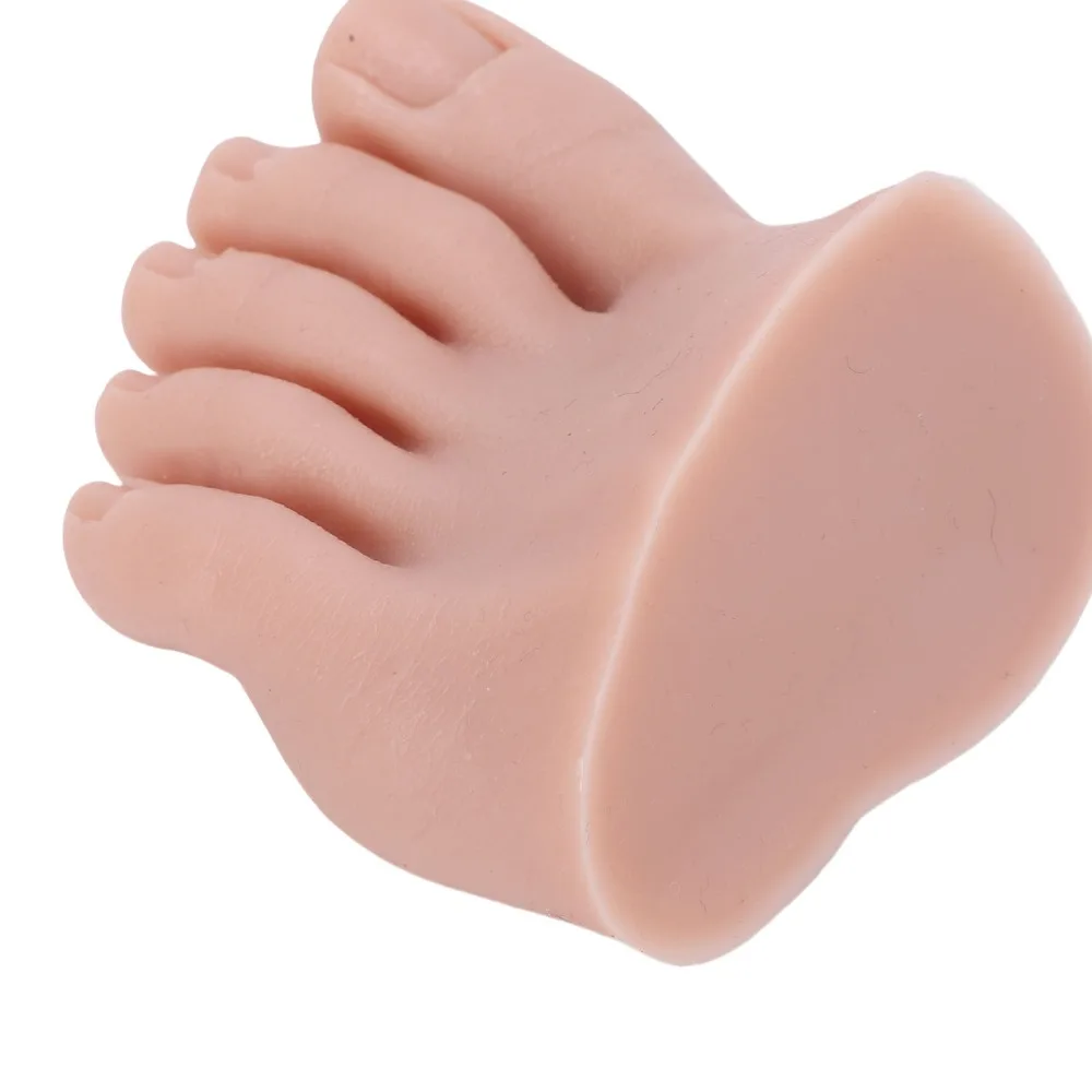 Soft Silicone Silicone Practice Foot Left/Right Dark Skin Half Foot Mannequin Prosthetic Tool Prosthetic Manicure Foot