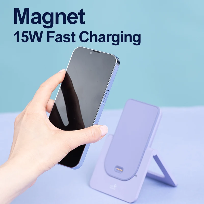 15W Double Sided Magnetic Wireless Chargers Stand Type C Output for iPhone 15 14 13 12 Pro Max Android Multi Device Dock Station