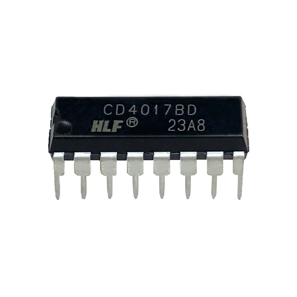 (10 pcs) CD4017BE/CD4017BD DIP-16 CD4017 - CMOS Decade Counter/Divider with 10 Decoded Outputs 3V~18V