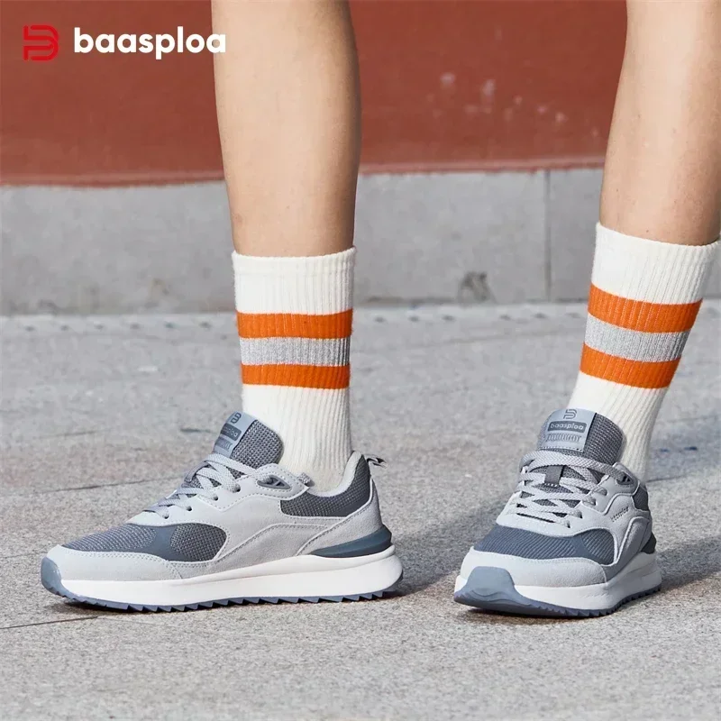 Baasploa Women Casual Shoes 2025 Lightweight Breathable Stable Walking Shoes Female Cushioning Non-Slip Vintage Sports Shoes