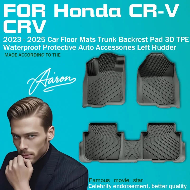 Floor Mats For Honda CR-V 6th Gen 2023-2025 RHD Only Custom Fit (Not for Hybrid) 3D TPE Waterproof Full Set Version