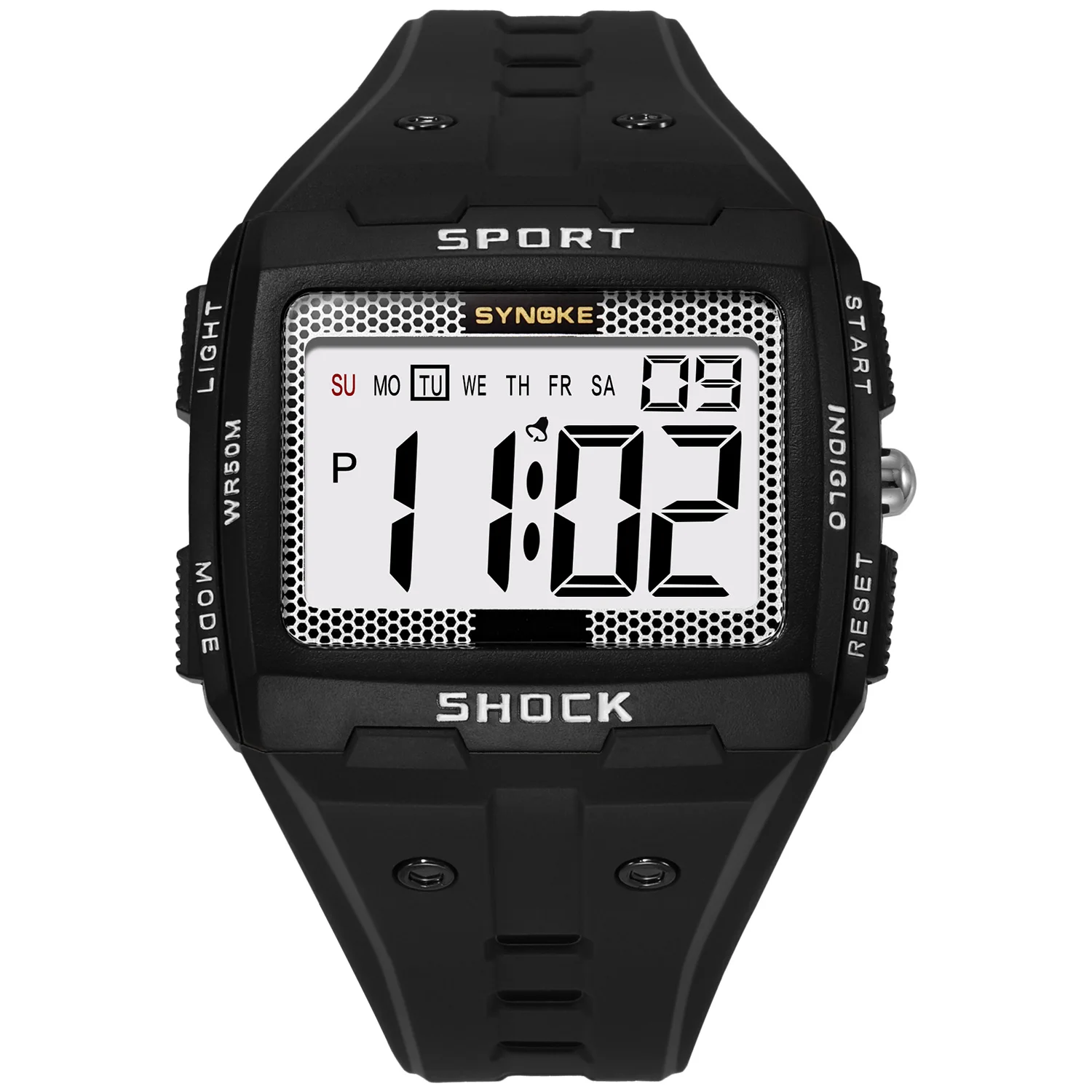 Digital Wristwatch Men's Sports Electronic Watch Waterproof Luminous Large Screen Watch Fashion Casual Students Wristwatch