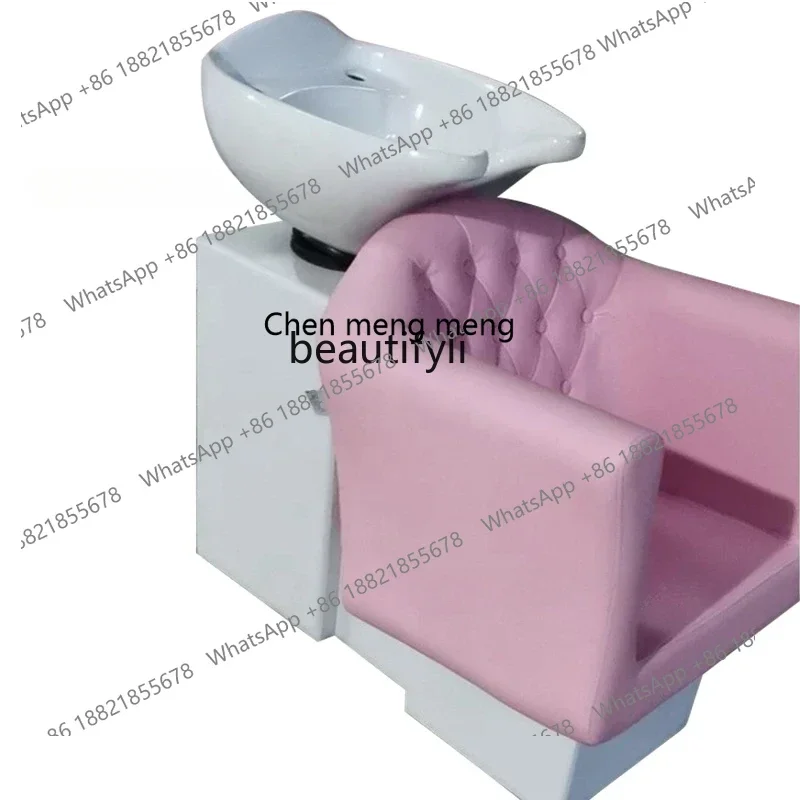 xqSedia per shampoo moderna Salone per capelli Seduta dedicata Parrucchiere Letto a sciacquone semi-sdraiato Mobili per parrucchieri