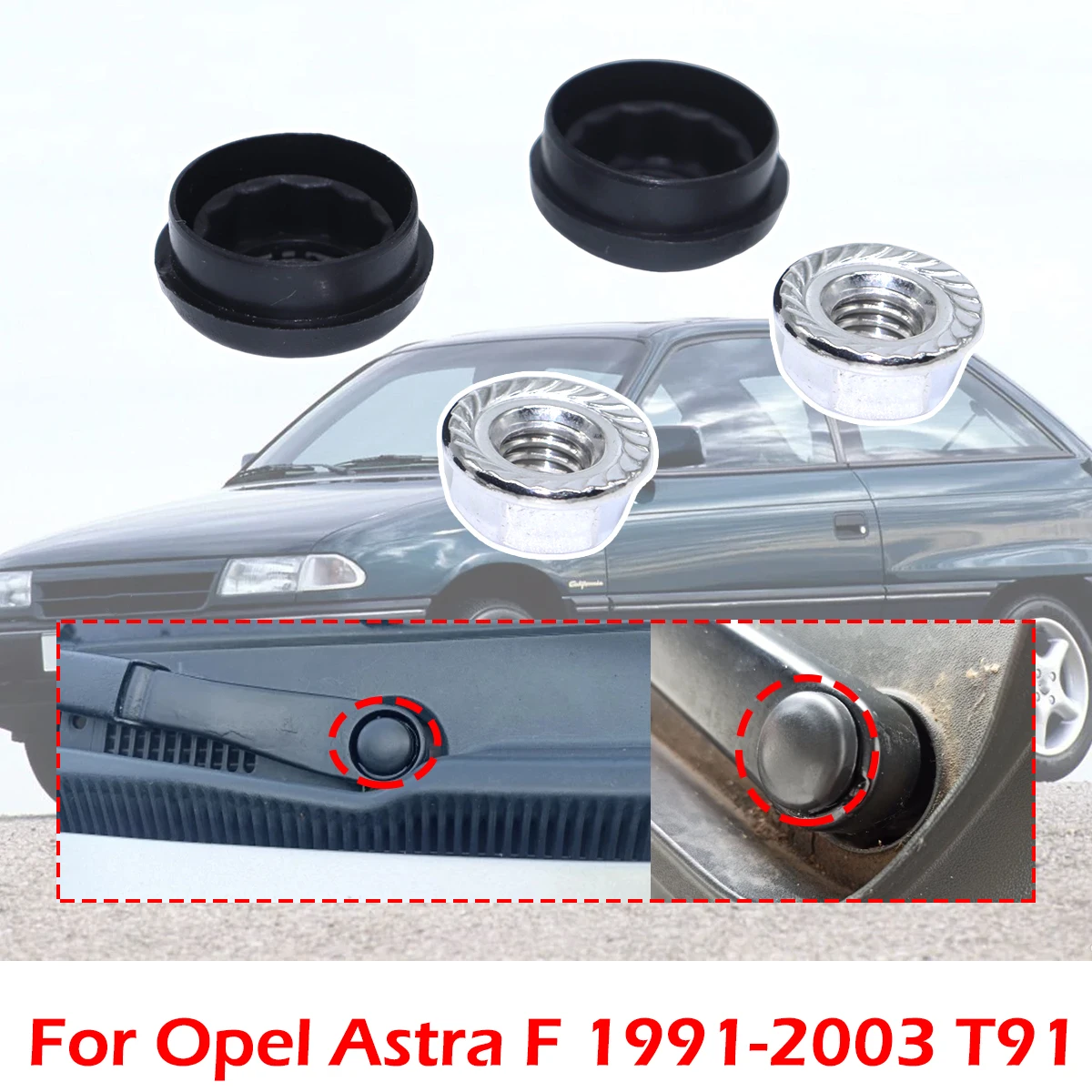 

For Opel Vauxhall Astra F T91Car Front Windshield Wiper Arm Nut Screw Cap Bolt Rocker Cover replace 1991-2003 1J0955205A 9B9