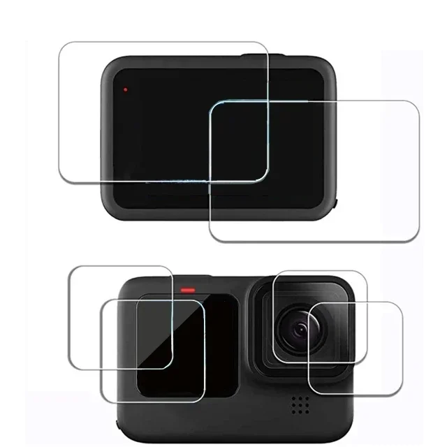 1/2Set Screen Protector for GoPro Hero 12/11/10/9 Black Accessories Camera Lens Tempered Glass Film for GoPro12 Protective Glass