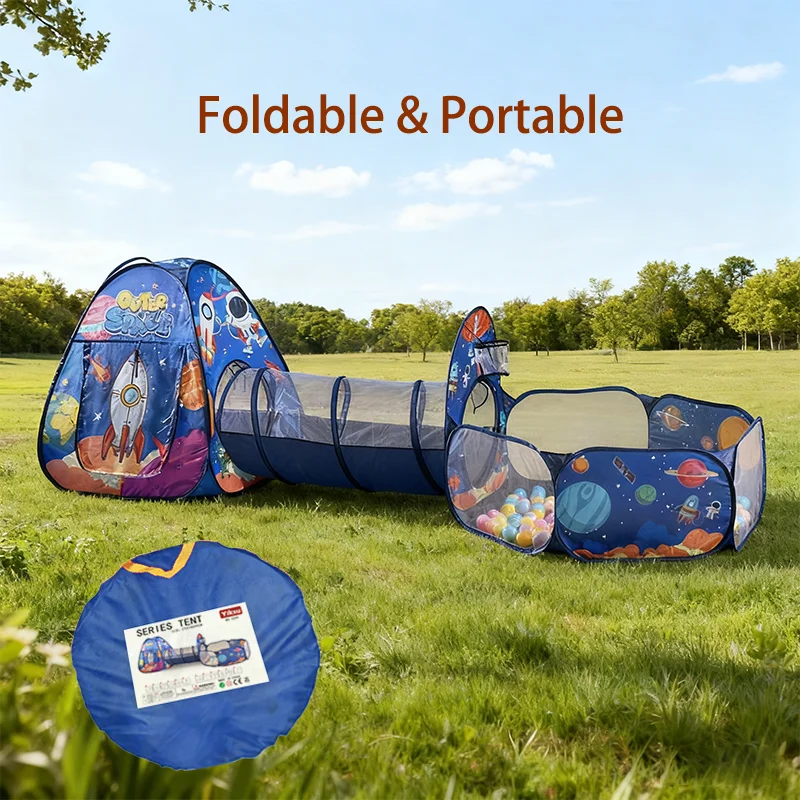 3In1 2,7 M Kinder Ball Pool mit Korb Tragbare Baby Pit Krabbeln Tunnel Ballon Laufstall Zelt Kind Indoor Outdoor garten Spielzeug Geschenk