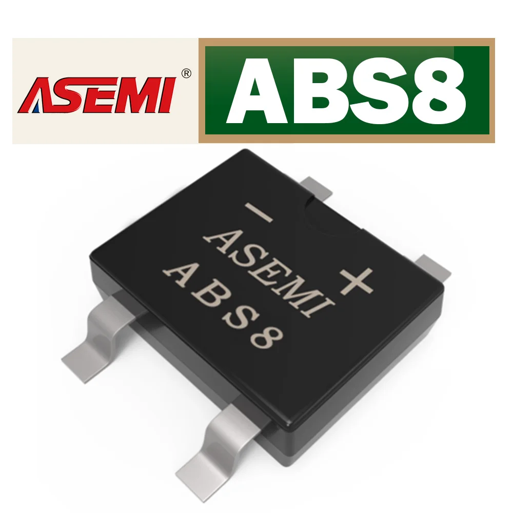 ABS8 1A SMD Bridge Rectifier 800V ASEMI Single Phase Full Wave Diode Rectifier for Power Supply