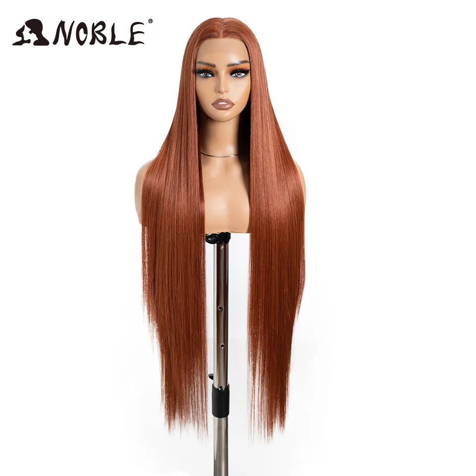 Edle Synthetische Lace-Front-Perücke für Cosplay, 38 Zoll, 13X4X1, Gerade Lace-Front-Perücken für Frauen, Blonde Perücken, Hochdichte Lace-Perücke – Detail 7