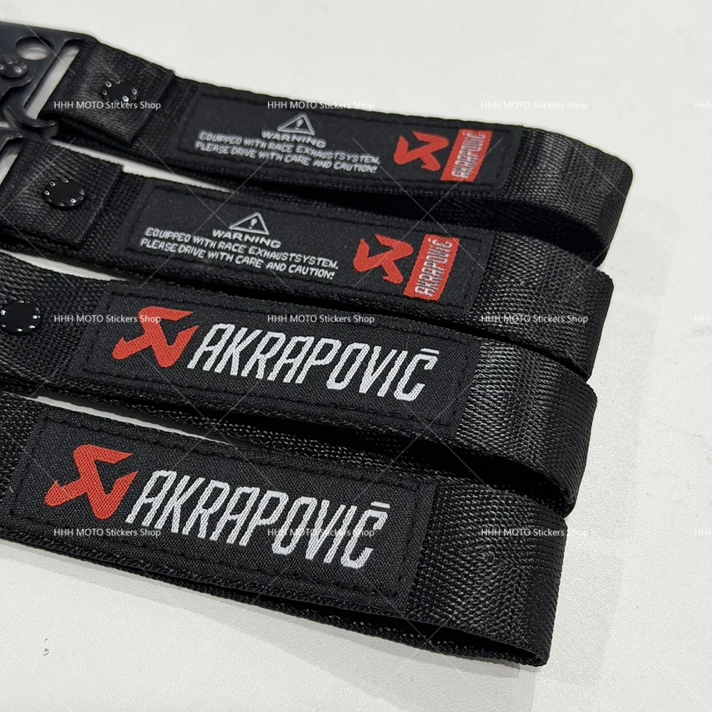 1PC Keychain Print for  Akrapovic Motorcycle Embroidery Ribbon Key Chain Personalized  Keyring Lanyard Bag