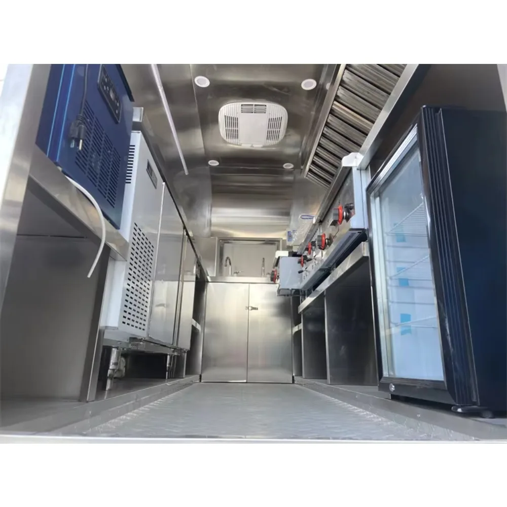 W pełni wyposażona przyczepa do żywności Mobilna kuchnia Stacja sprzedaży fast foodów Konfigurowalny sprzęt biznesowy dla sprzedawców ulicznych