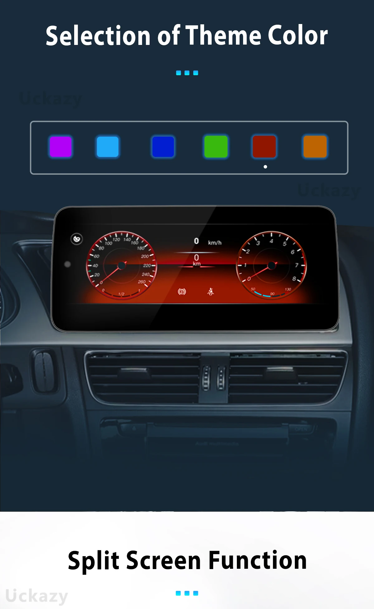 1920*720 Wireless Carplay Android 13 Car Radio For Audi A4 B8 A5 2009-2017 Screen GPS Navigation Multimedia Stereo Head Unit