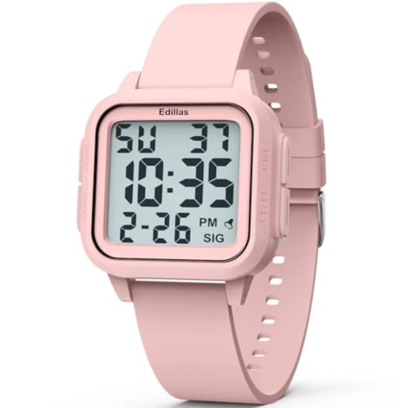 Socico Digital Watch Student Electronic Outdoor Sports Boy Luminous Waterproof MultiFunction Watch Retro Square Watch