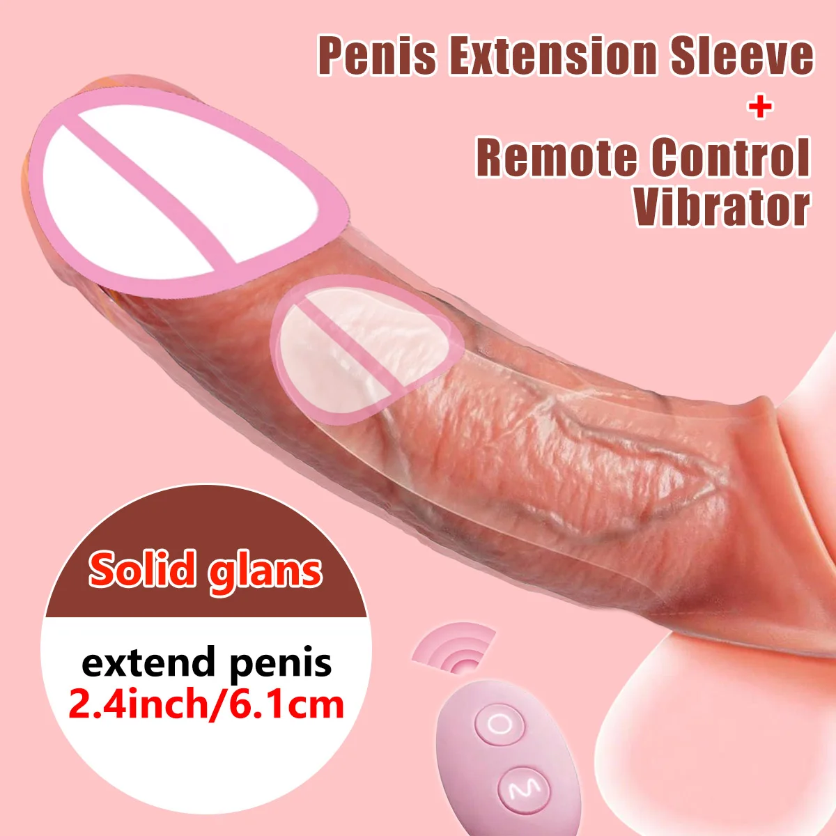 Vibrator for Men Penis Enlargement Sleeve Cock Header Enlargement Extension Enhancement Men Silicone Condom Sex Toy