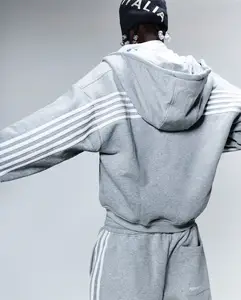 Streetwear HCW Striped Sports Two Piece Set Hip Hop