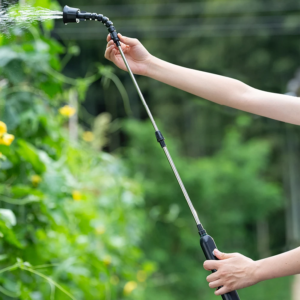 

USB Rechargeable Lawn Water Sprayer with 2/4 Mist Nozzles Electric Garden Sprayer with Telescopic Handle for Gardening Cleaning