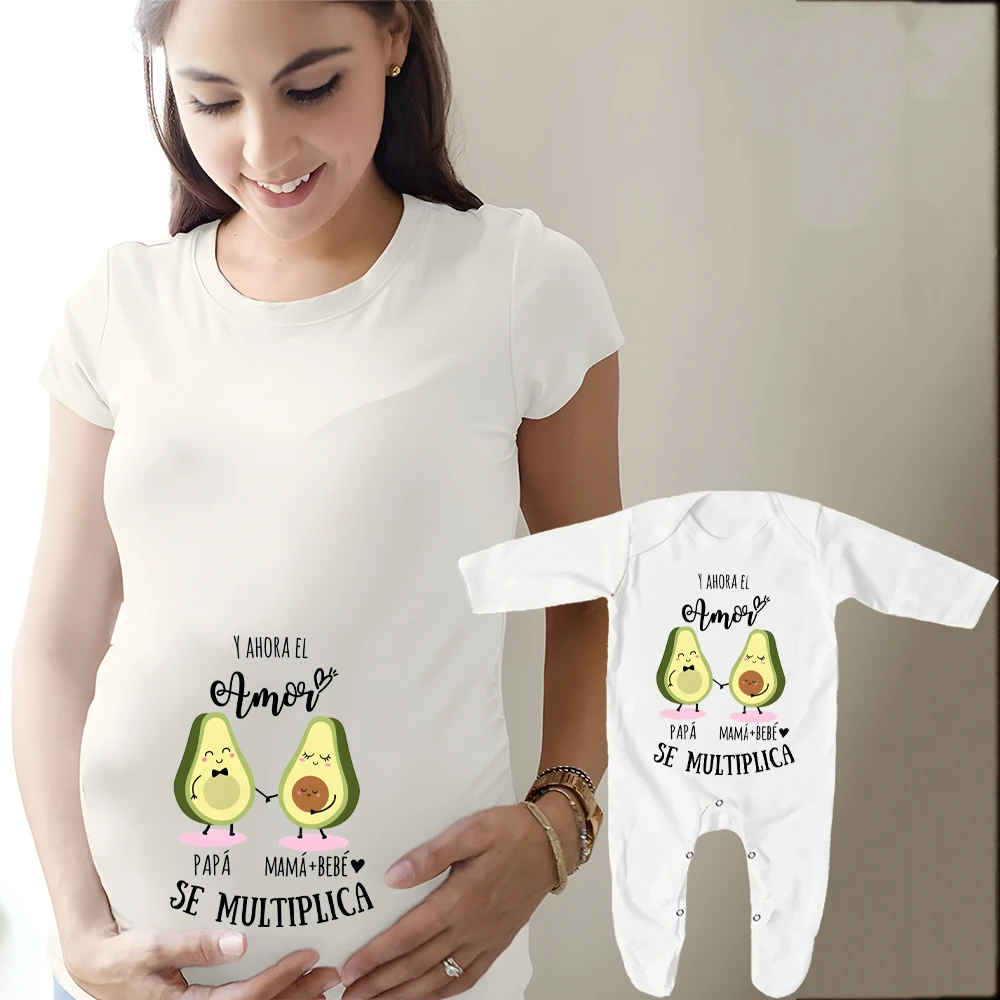 Now Love Is Increasing Exponentially Family Set Pregnancy Announcement Family Outfit Mom Pregnant Shirt+baby Sleepsuit Best Gift