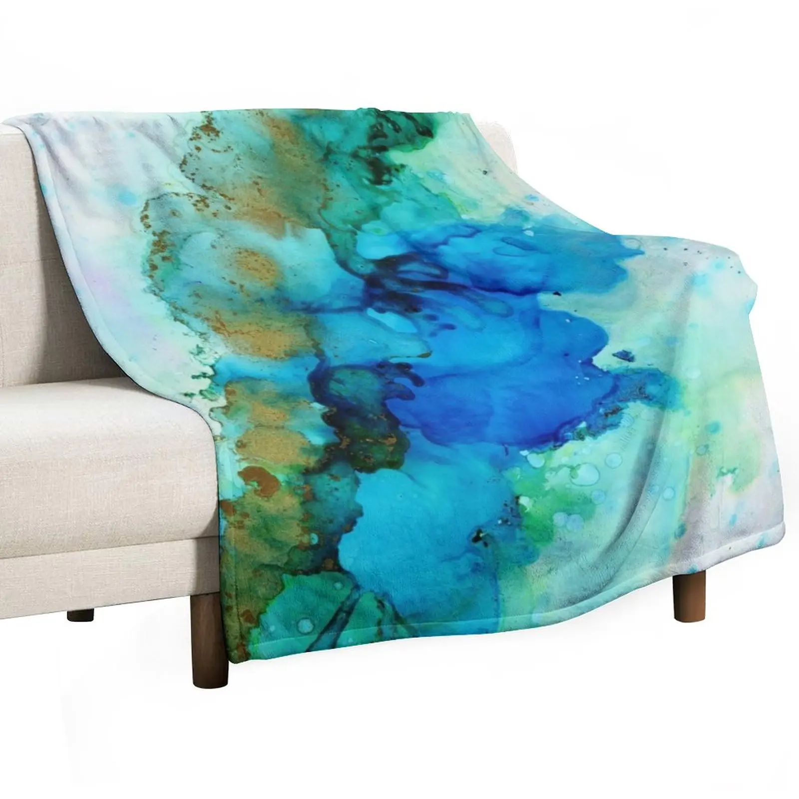 

Aqua splash Throw Blanket Soft Quilt Blankets