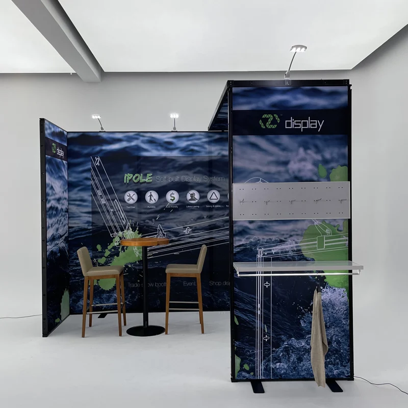 Cabina de exposición modular en forma de U de alta calidad, fabricación en China, soporte para cabina de comercio 10x10