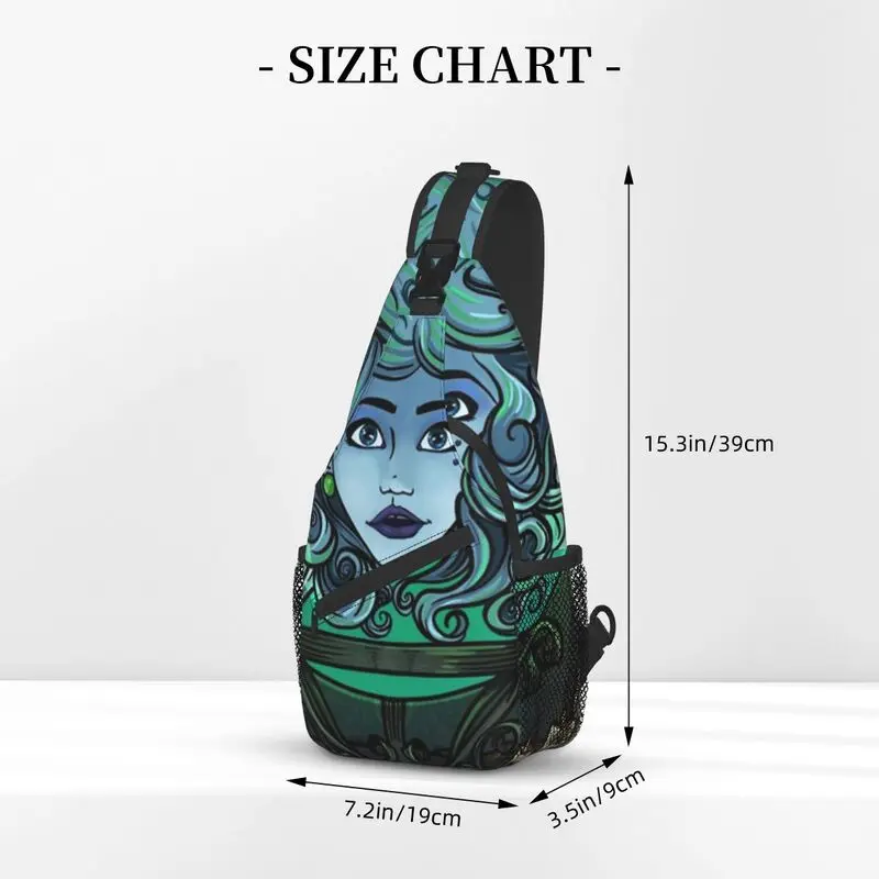 Custom Madame Leota Haunted Mansion Sling Bags Men Cool Halloween Shoulder Chest Crossbody Backpack Traveling Daypack