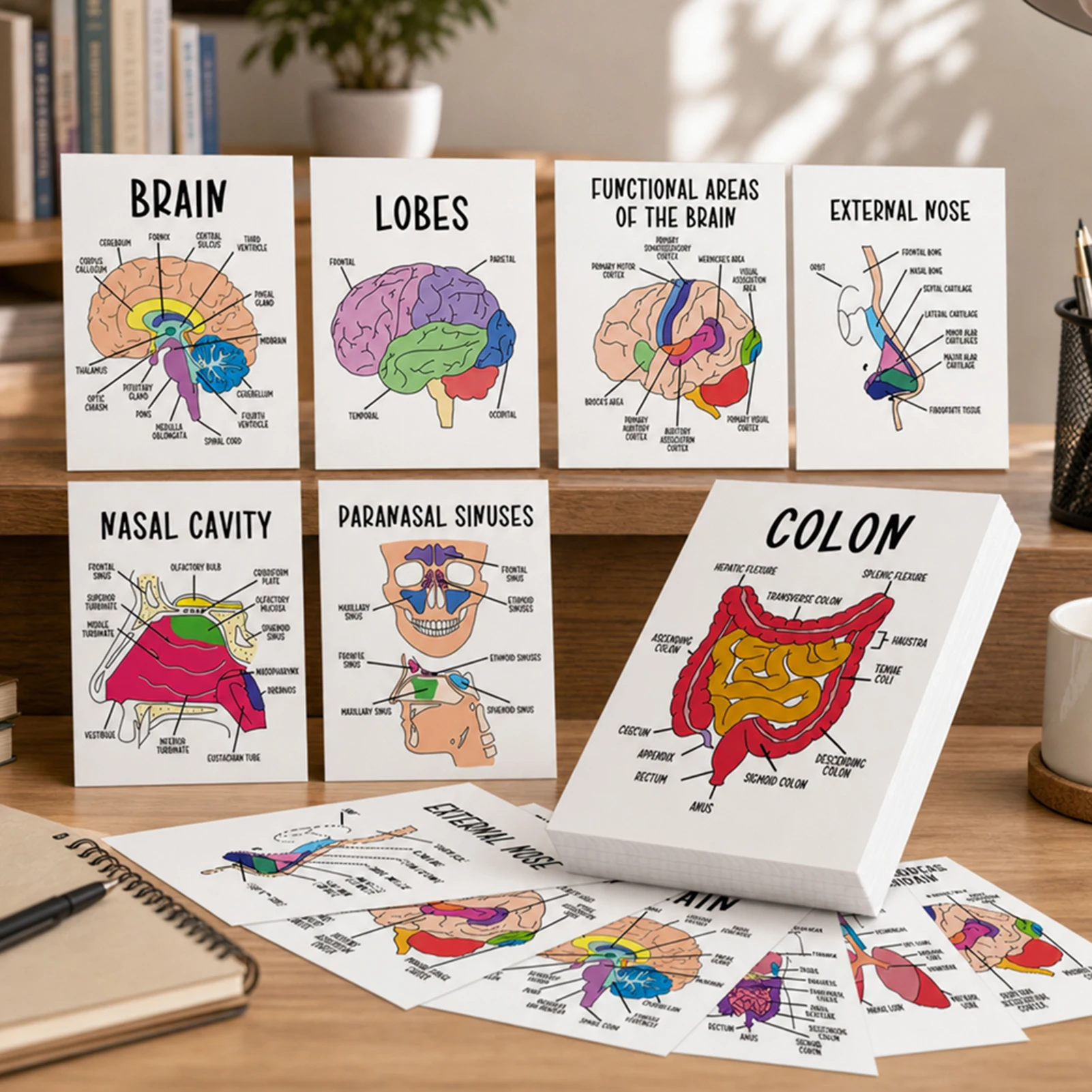 30 Pcs Of Human Organ Cards,Medical-Students Anatomy Education Flashcard Shorthand Cards,Medical-School Exam Preparations Tool