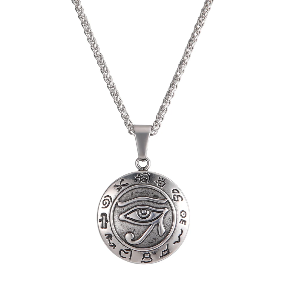 VASSAGO Eye of Horus Necklace Evil Eye Pendant Ancient Egypt Protection Necklace Jewelry Gift for Men and Women Spiritual Amulet