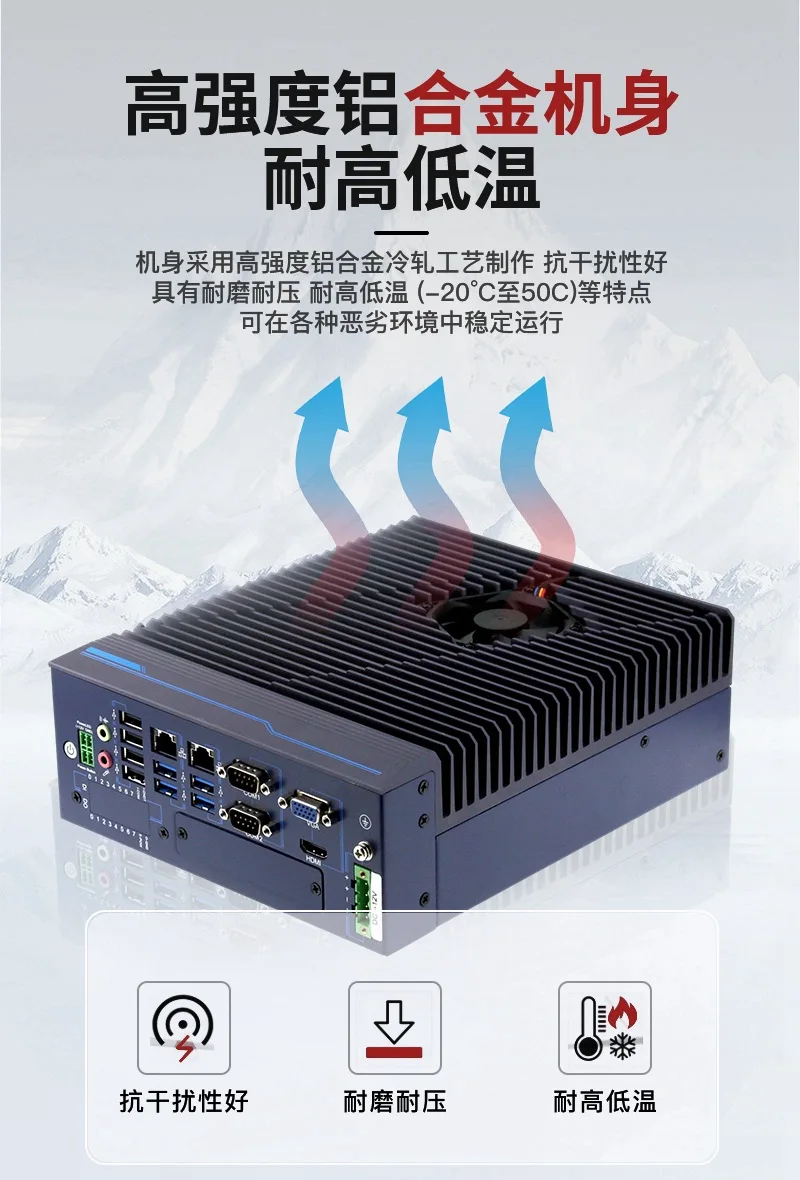 Mini computer industriale incorporato, dotato di computer industriale Core i7 a basso consumo di 9a generazione