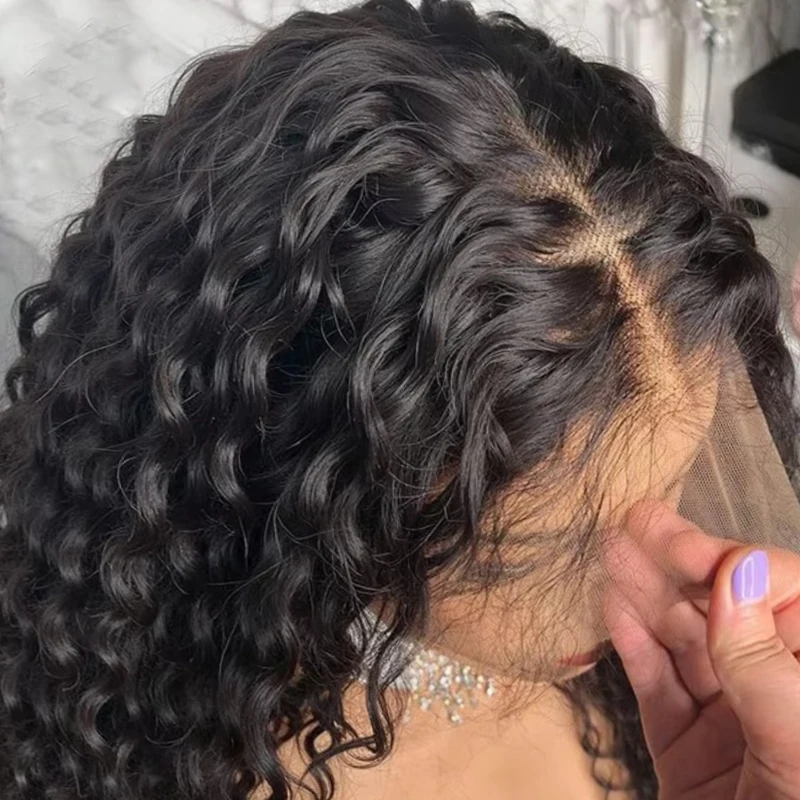 

Парики из натуральных волос Deep Wave 13x4 13x6 HD Lace Frontal, бирманские кудрявые фронтальные парики, 5x5 Glueless Closure, для женщин