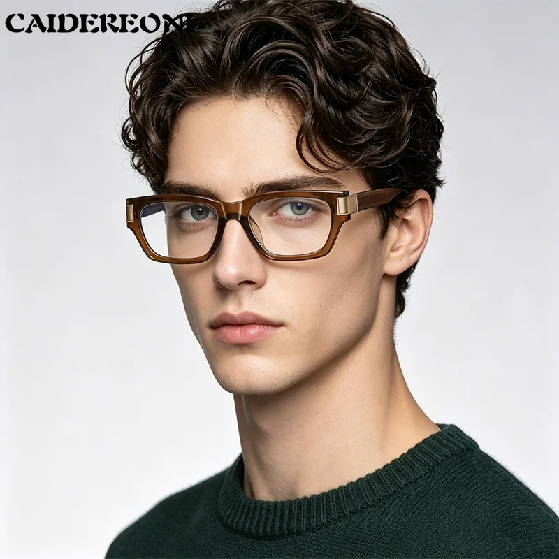 CAIDERONI Retro Square Men's Anti Blue Rays Reading Glasses High Quality Prescription Eyeglasses Business Optical Myopia Eyewear