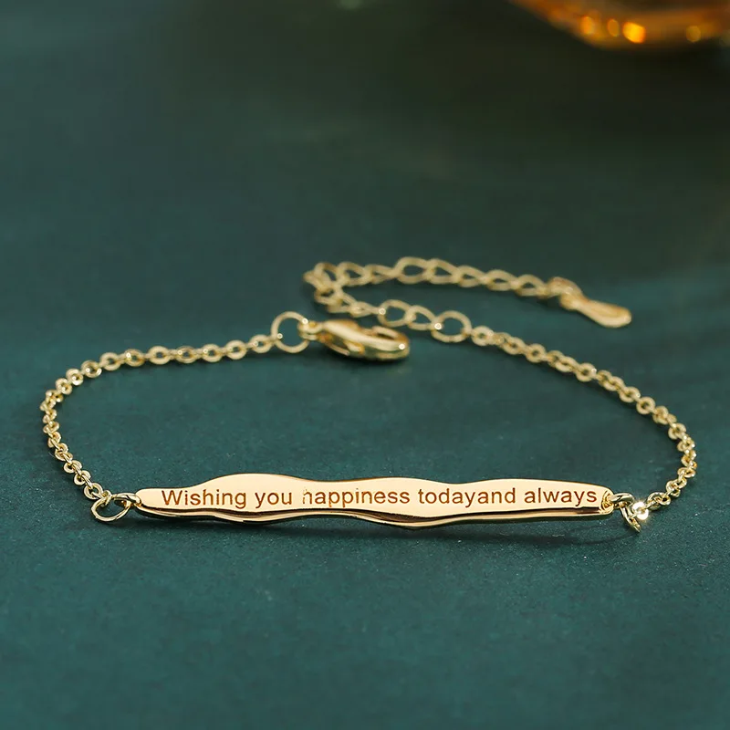 ENSHIR Irregular Geometry Letter Adjustable Bracelet for Women Delicate Luxury Design Niche Wedding Jewelry Gifts Wholesale