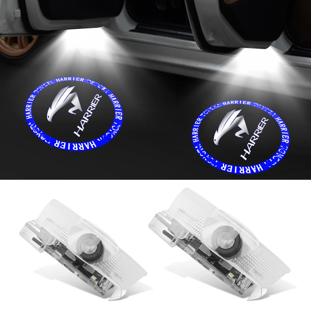 2pcs Blue HARRIER Logo Light LED Courtesy Door Light for Toyota HARRIER GR Car Styling Toyota Shadow Light HARRIER Ghost Lamp