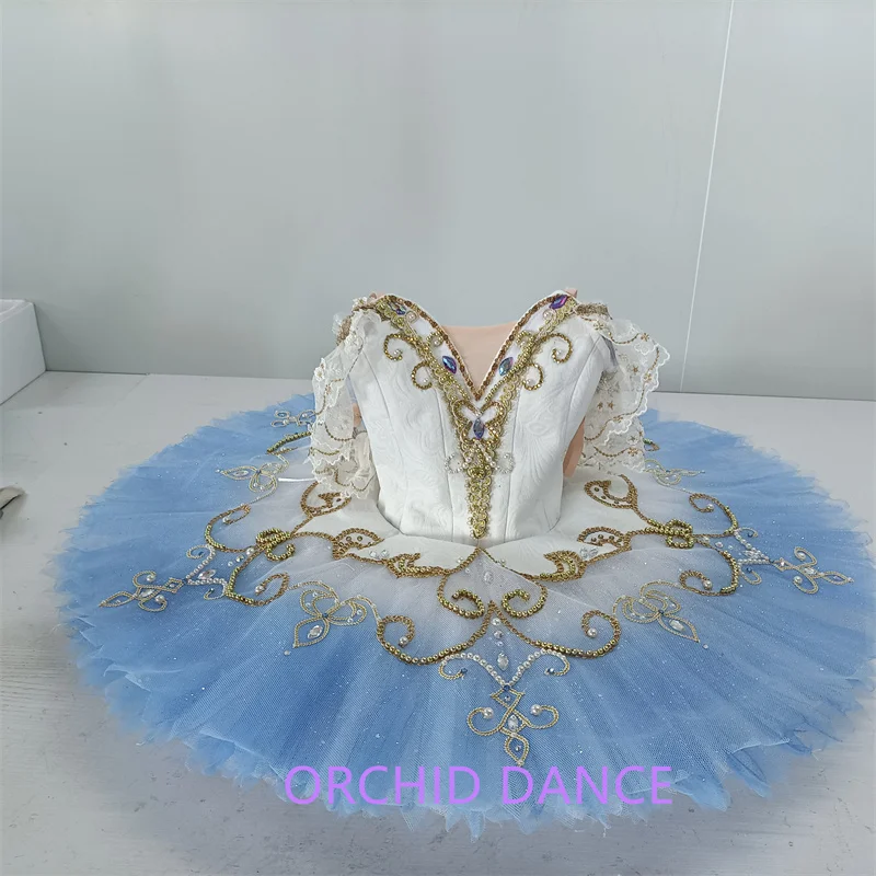 

Professional High Quality 12 Layers Custom Size Kids Girls Women Adult Stage Performance Wear Ombre Blue Ballet Tutu Costumes