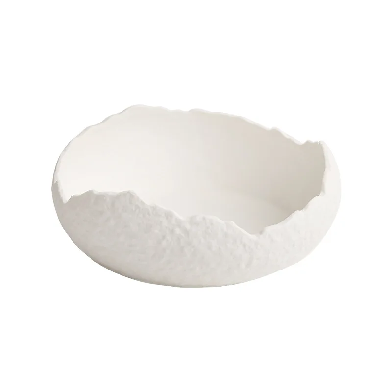 

CX white ceramic tableware, special-shaped bowl, deep bowl, sweet bowl, irregular creative fruit salad bowl.