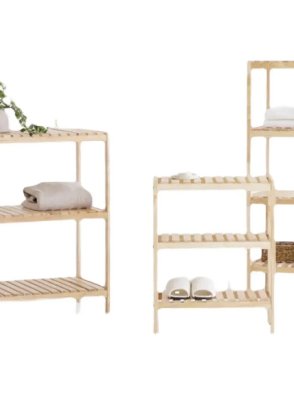 Solid wood shelf landing multi-storey balcony green fleshy flower shelf home kitchen microwave row skeleton bookshelf