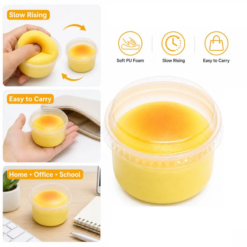 Slow Rebound Simulation Cheese Bread Squeeze Toy Soft Anti-stress Fidget Squeeze Toy Cartoon Mochi Squish Foam Toy Stress Relief