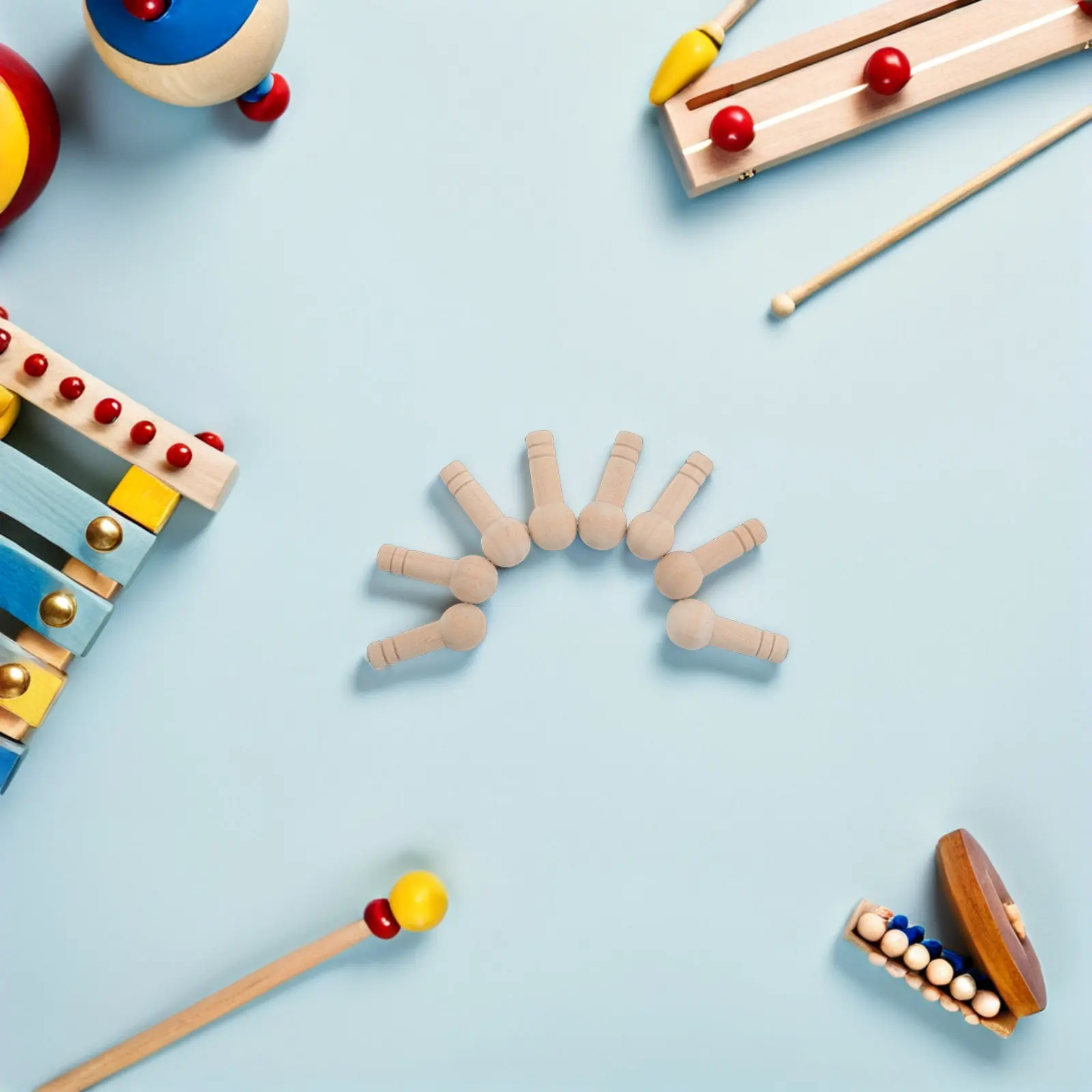 50Pcs Tiny Wooden Mushrooms for Crafts Unfinished Paintable Natural Wood Dowel Rods Smooth Child-Safe Craft Supplies for DIY
