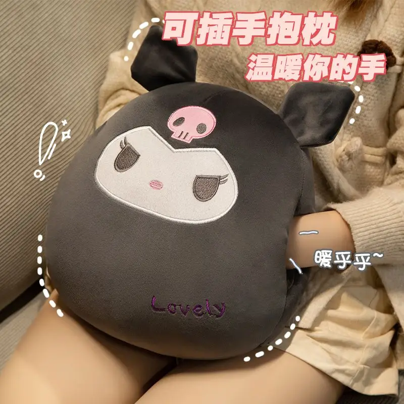 Kuromi winter hand warmer pillow girl cute hand-covering cartoon doll Hello Kitty winter office hand warmer artifact Cinnamoroll