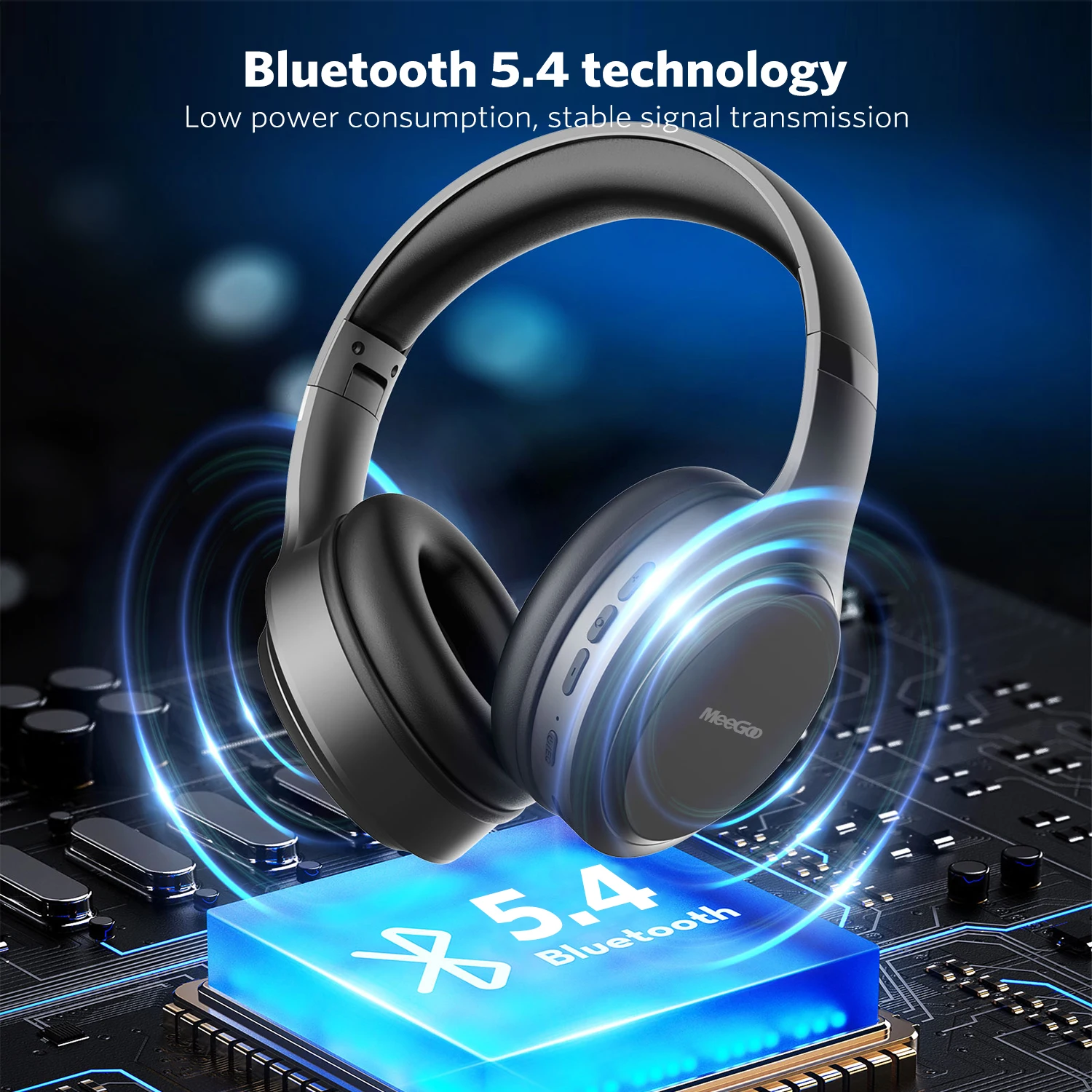 سماعات MeeGoo فوق الأذن بلوتوث قابلة للطي لسهولة التخزين تدعم الاتصال السلكي/اللاسلكي سماعة رأس بخاصية البلوتوث الضوضاء #2