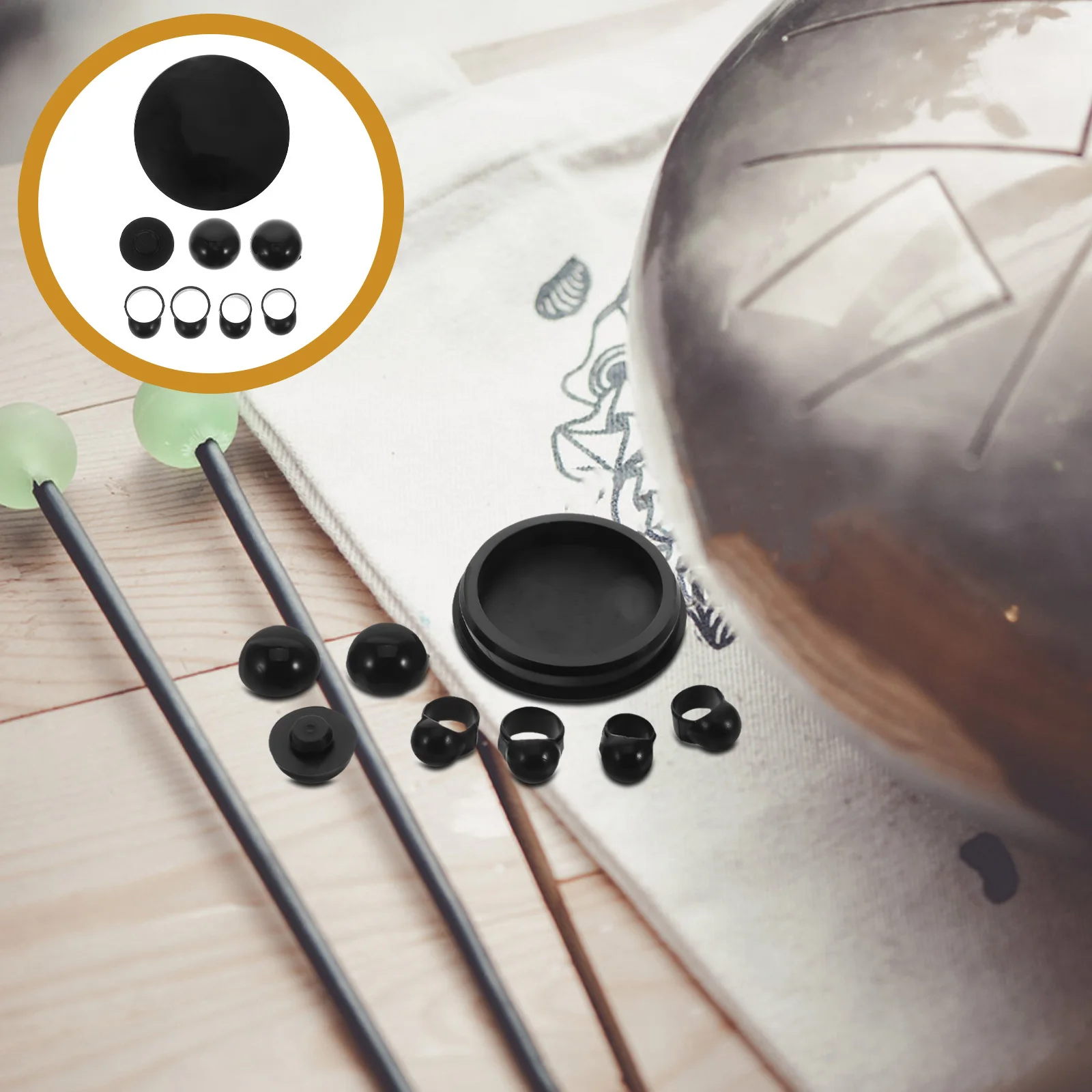 

1set 1Set Silicone Ethereal Accessories Kit Dampening Cover Finger Sleeves Foot Pads Universal Fit For All Brands Drum Mute Pads