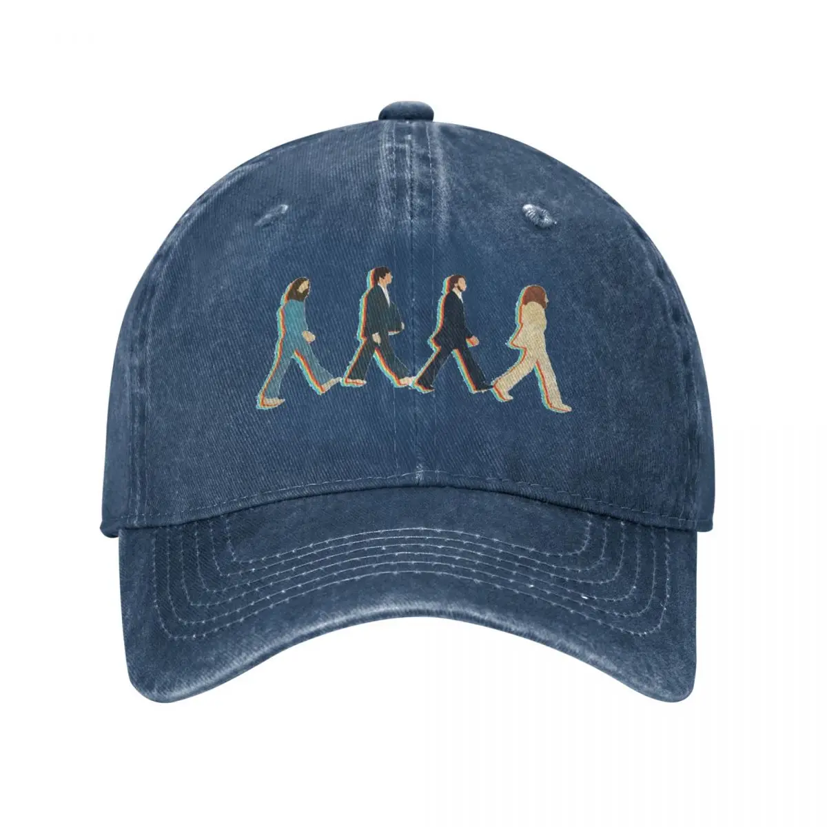 Retro The Beatle Walking Road Baseball Cap Unisex Style Distressed Denim Snapback Cap Outdoor Summer Unstructured Soft Hats Cap